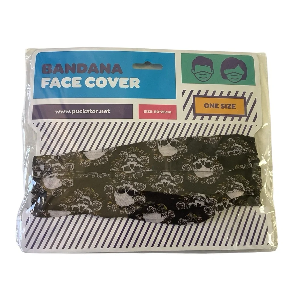 Lightweight backing Skull and Rose  Face Mask New 50x25cm